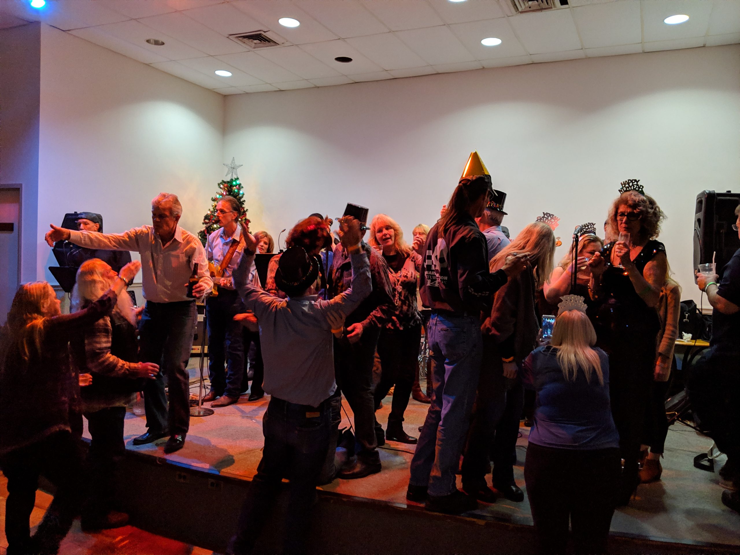 A New Year celebration at the lodge.