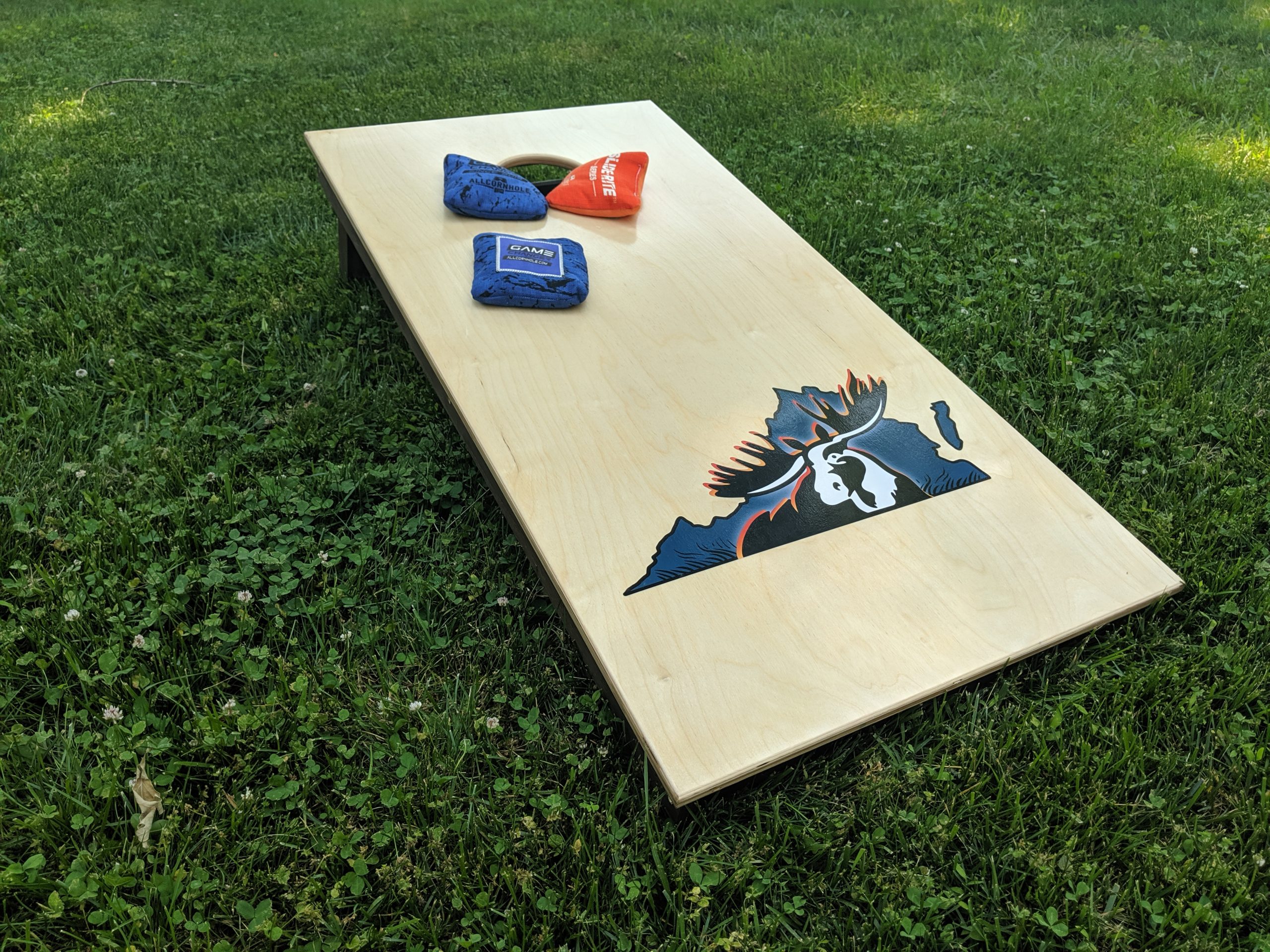 A lodge Cornhole board