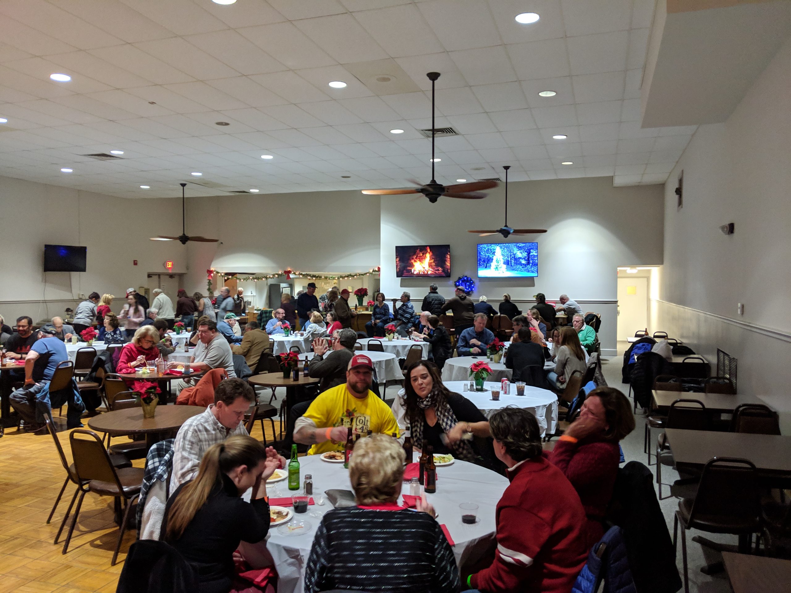 A holiday party at the lodge