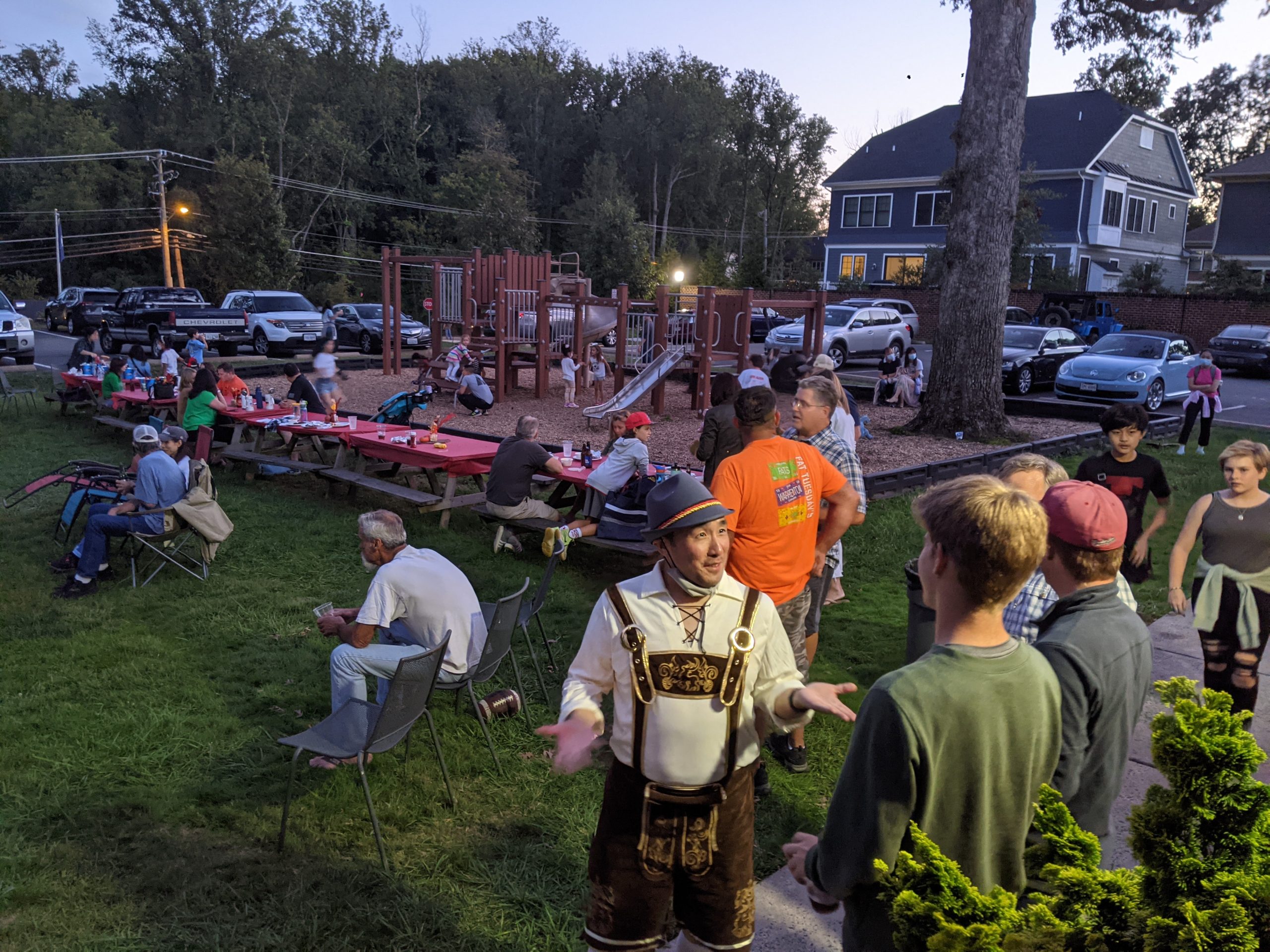 Members gather during an Oktoberfest event.