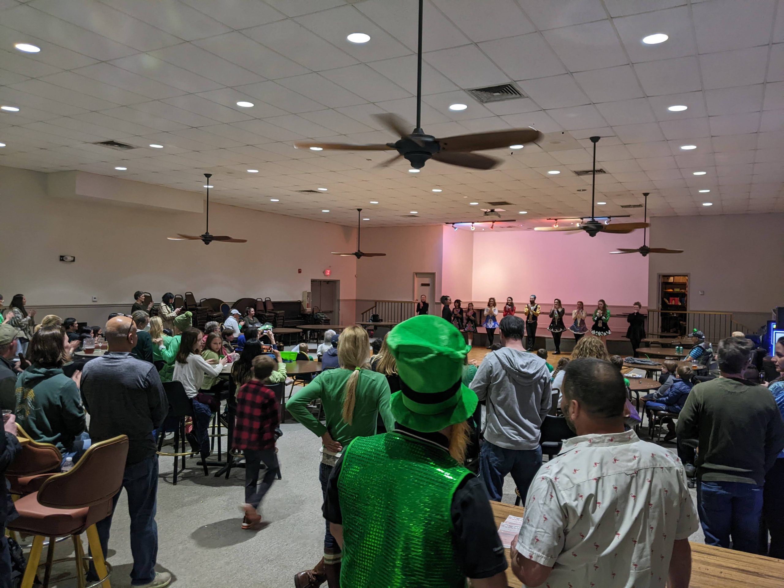 A St. Patrick's Day event in our main hall.